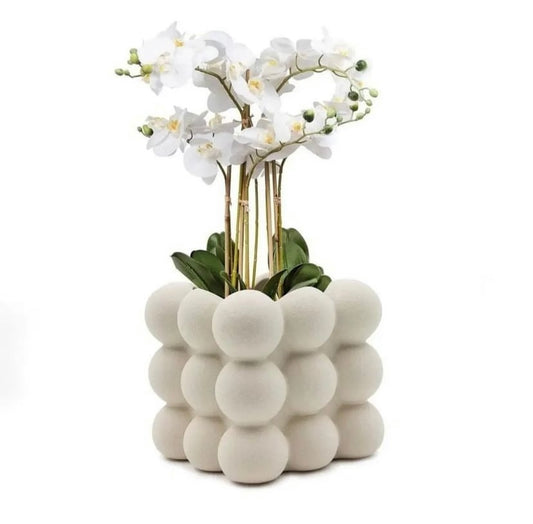 Bubbles Beige Flower Pot