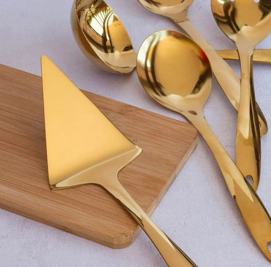 5 Piece Gold Utensils Set