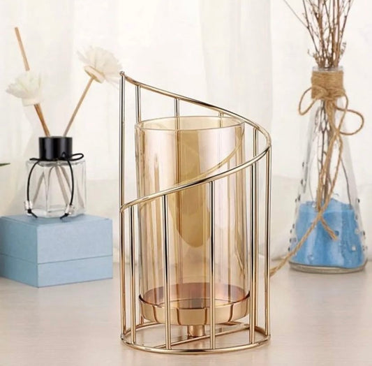 Metallic Gold Candle Holder (size 30cm)