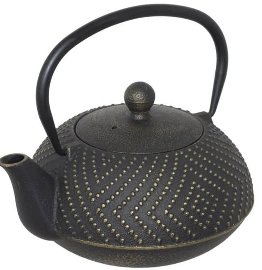 Cast  Iron Black & Gold Tea Pot (1L)