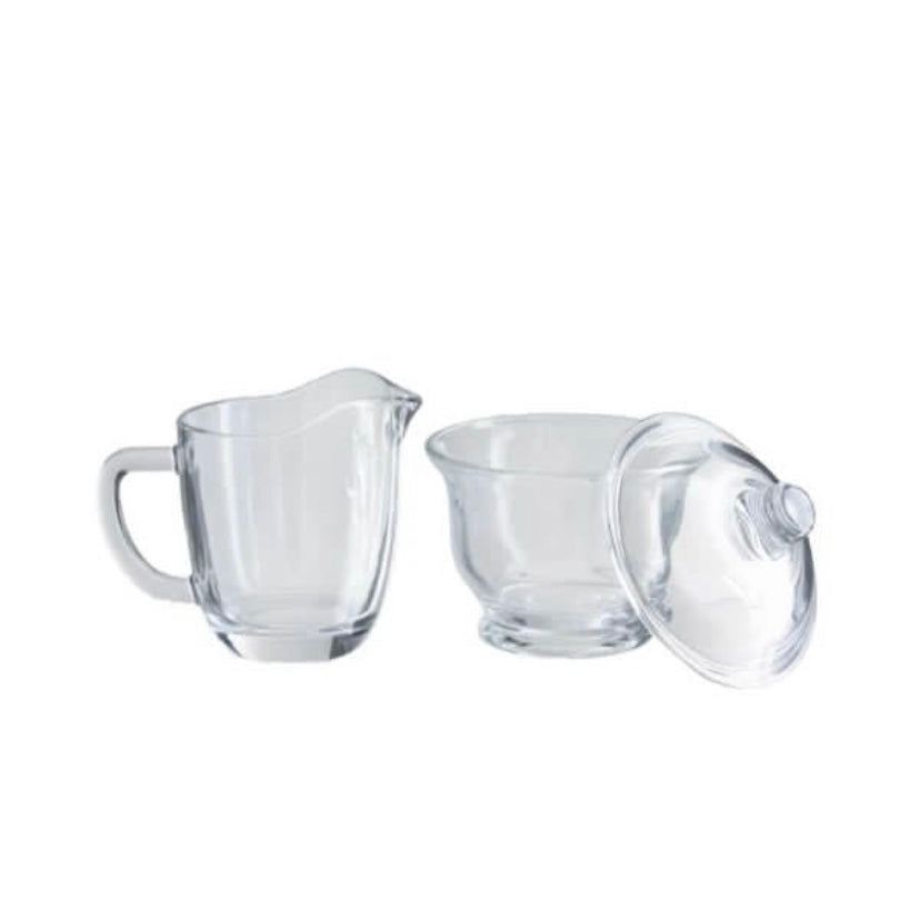 Modern Glass Sugar & Creamer set