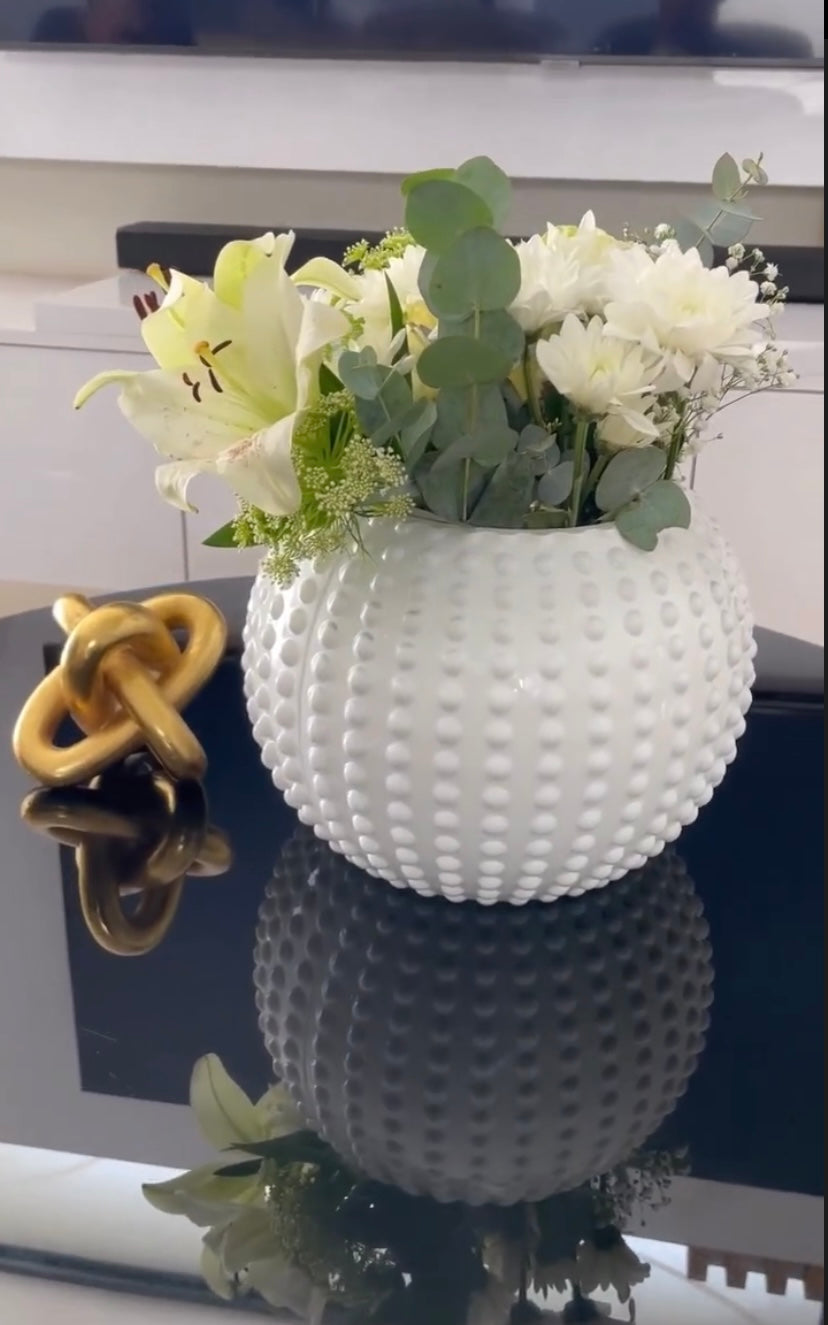 White Gold Bubble Vase