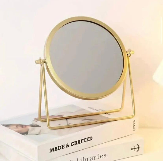 1 PIECE GOLD CAST IRON MAKEUP MIRROR