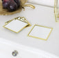 Gold Rimmed Mirror Coasters Set of 4