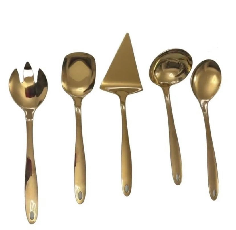 5 Piece Gold Utensils