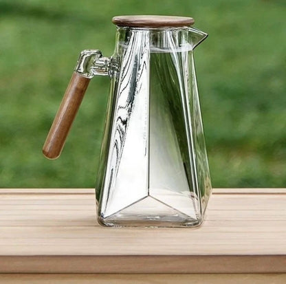 Glass Teapot With Wooden Handle