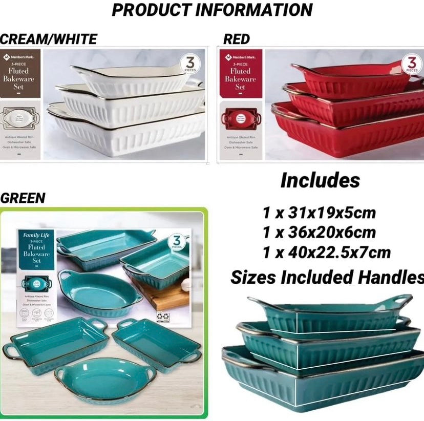 3 Piece Bakeware Set