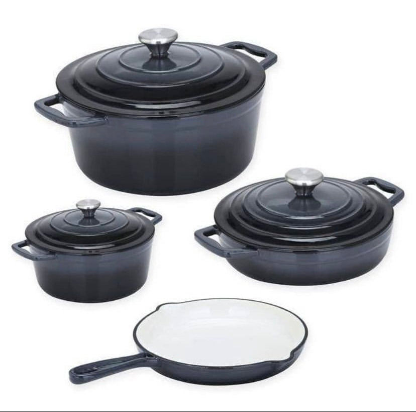 7 Piece Cast Iron Pots