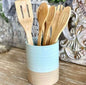 8 Piece Kitchen Utensils With Tub Cream & Tan